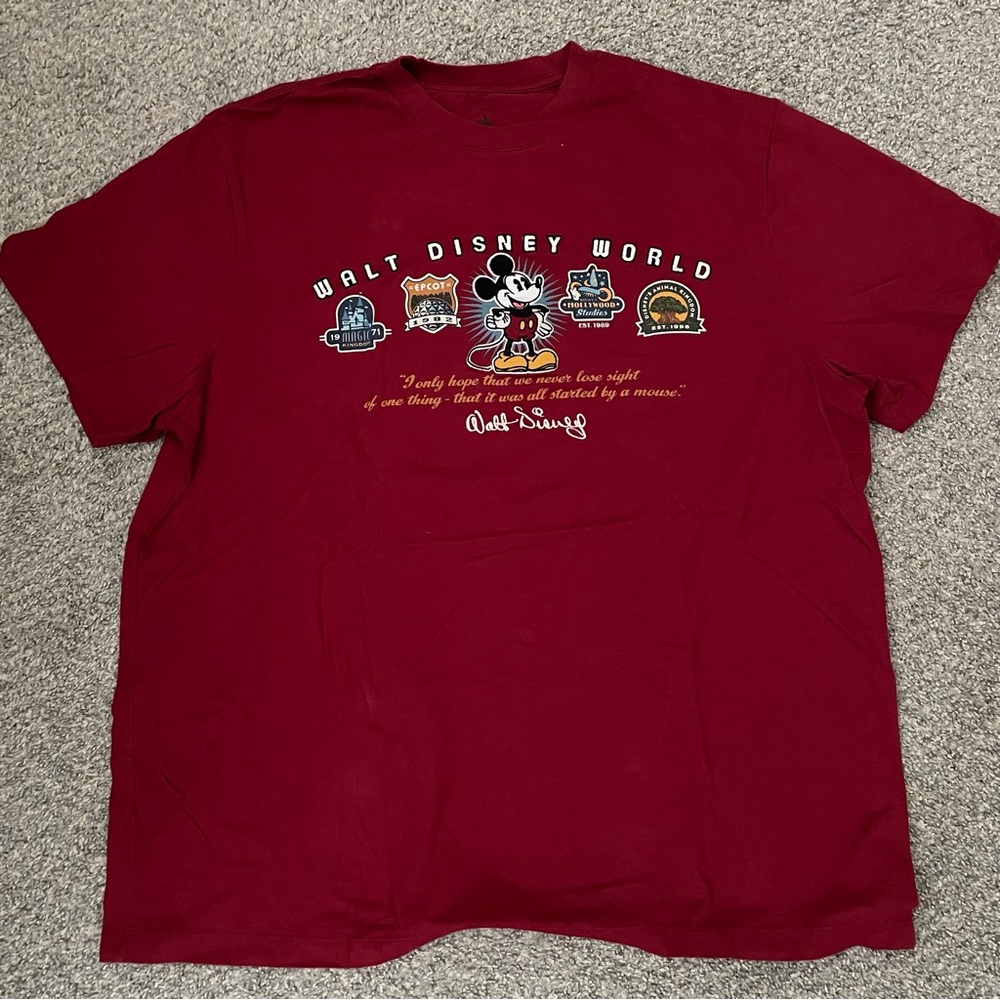 Disney Red Graphic Tee with Mickey Mouse